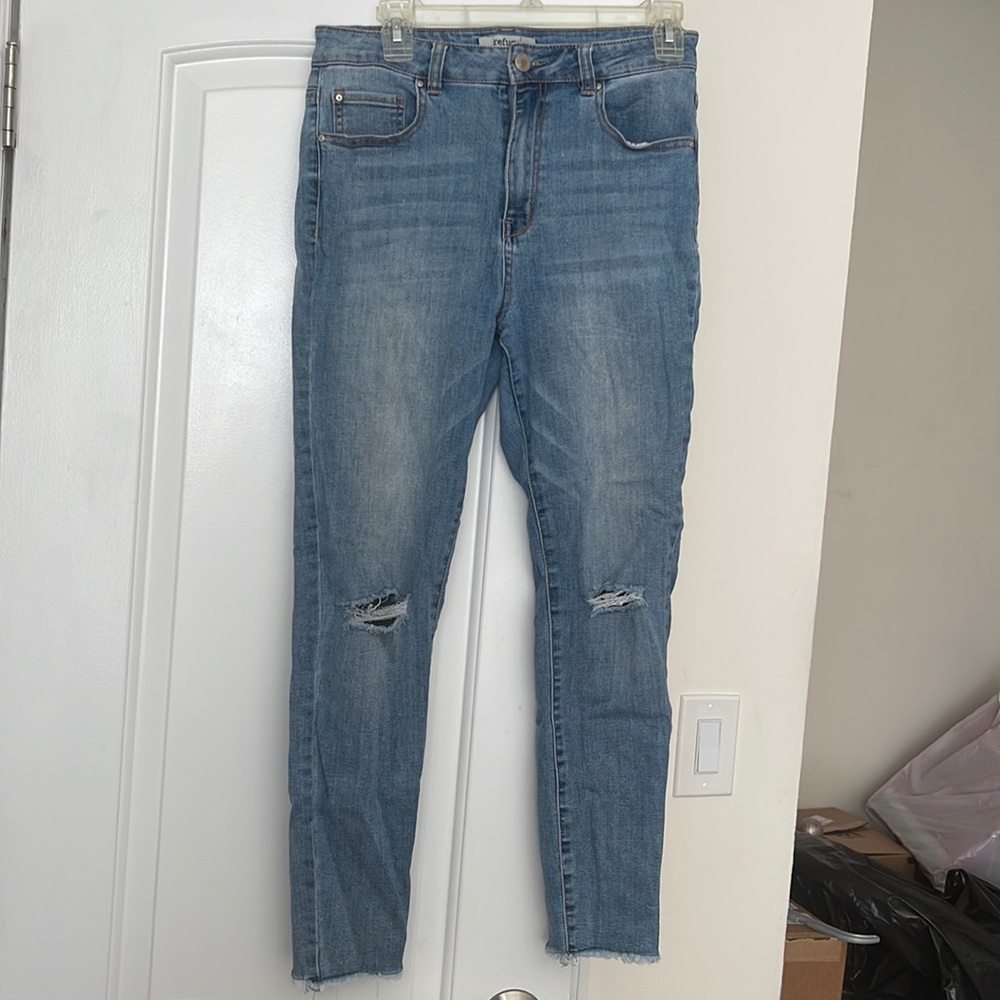 Ripped High Waisted Skinny Jeans, 8
